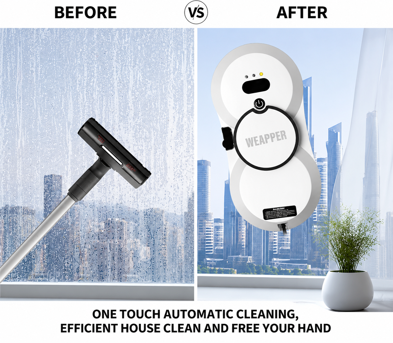WEAPPER Automatic Window Cleaning Robot with Remote Control