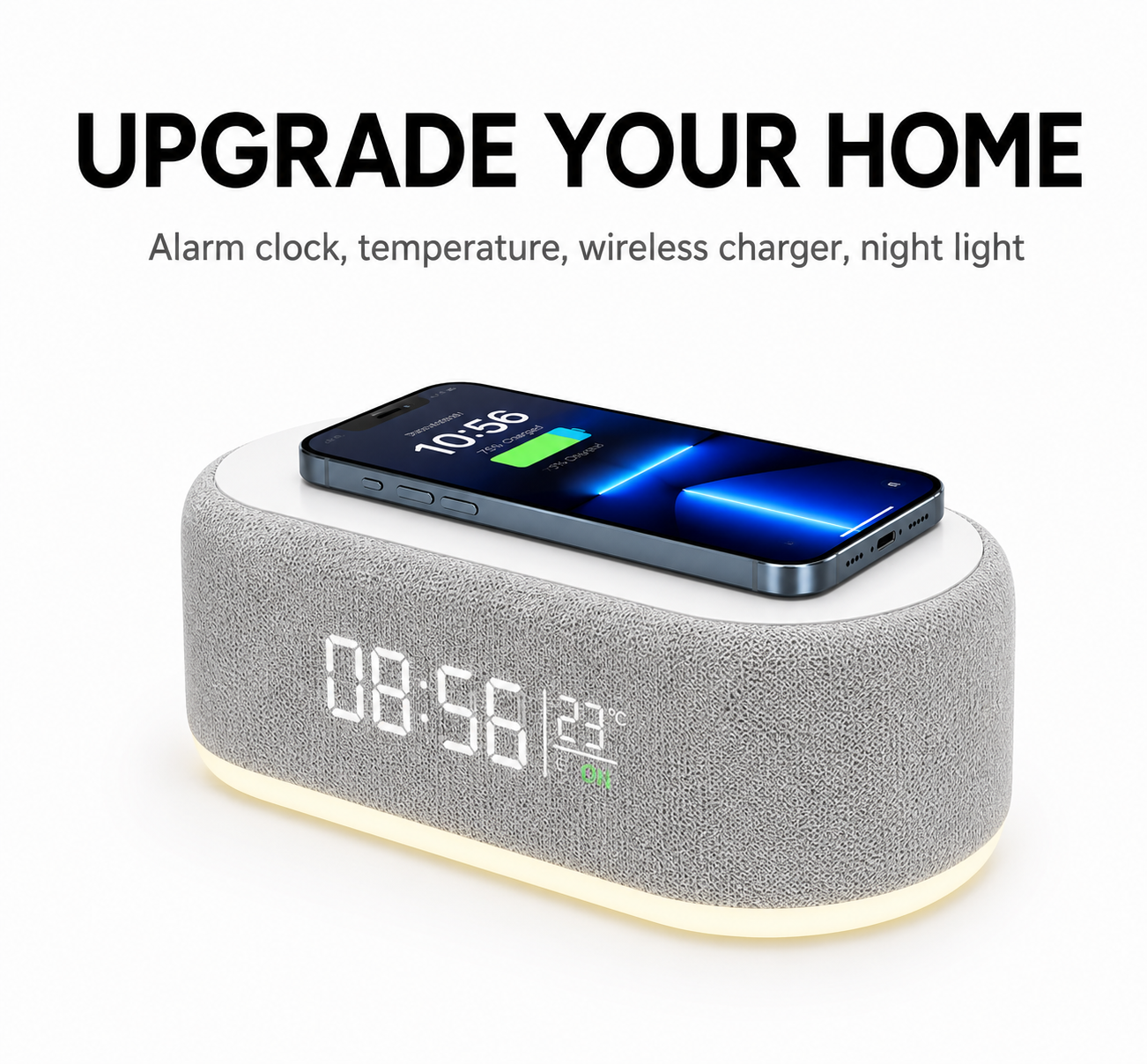 Home Appliance Hub™ Wireless Charging Station Digital Alarm Clock