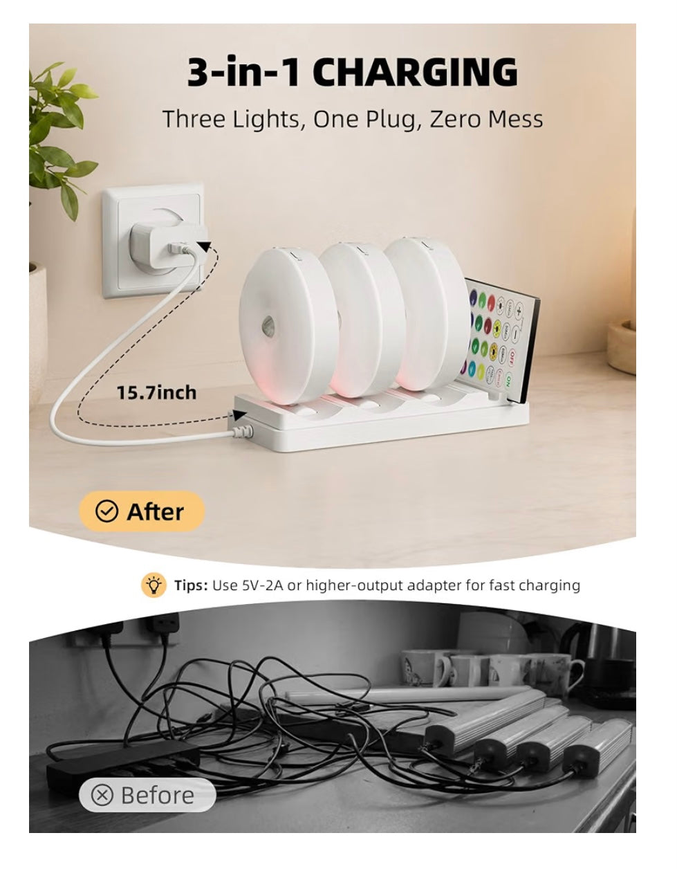RGB Motion Sensor Cabinet Lights in 6-Pack ™